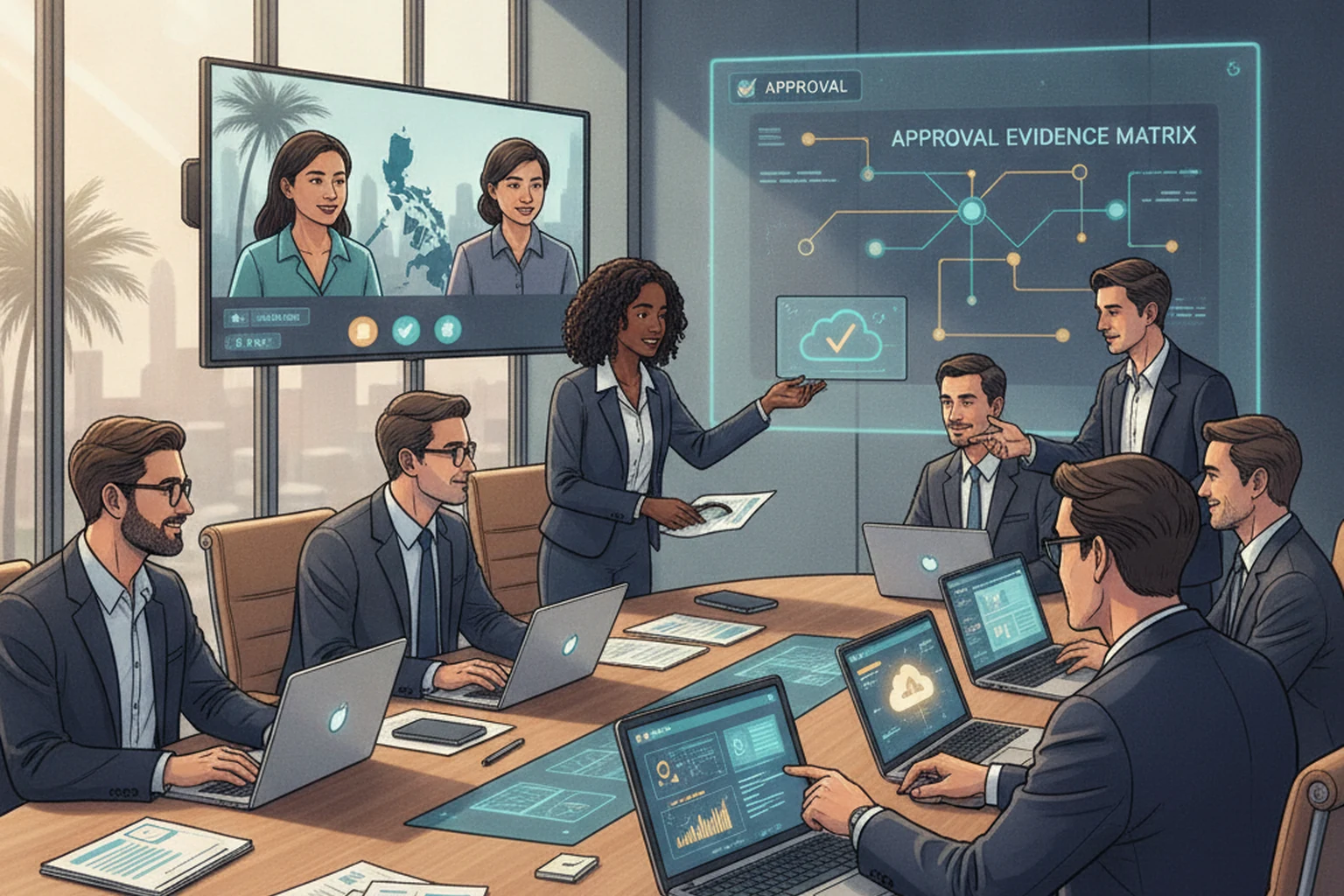 Outsourced Assistant Operations: Approval Evidence Matrix editorial illustration