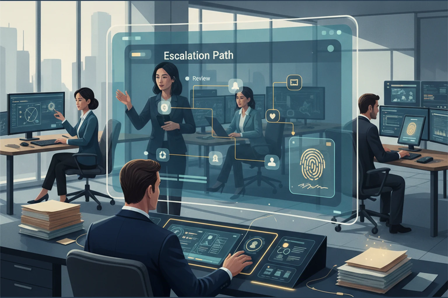 Outsourced Assistant Operations: Escalation Path Design editorial illustration