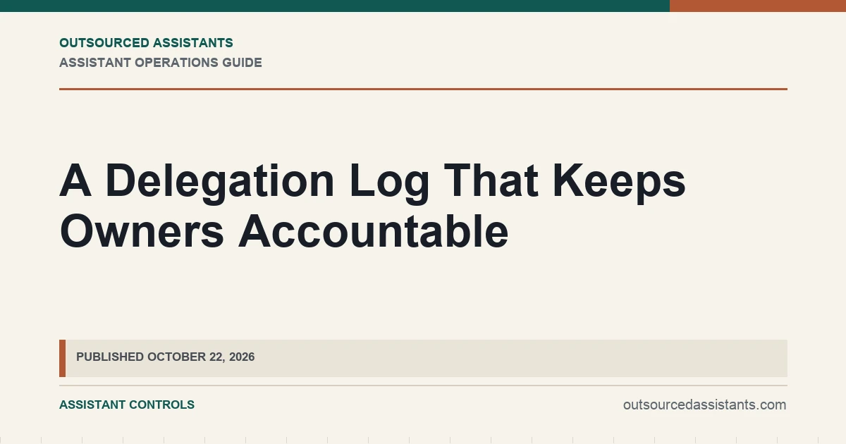 A Delegation Log That Keeps Owners Accountable