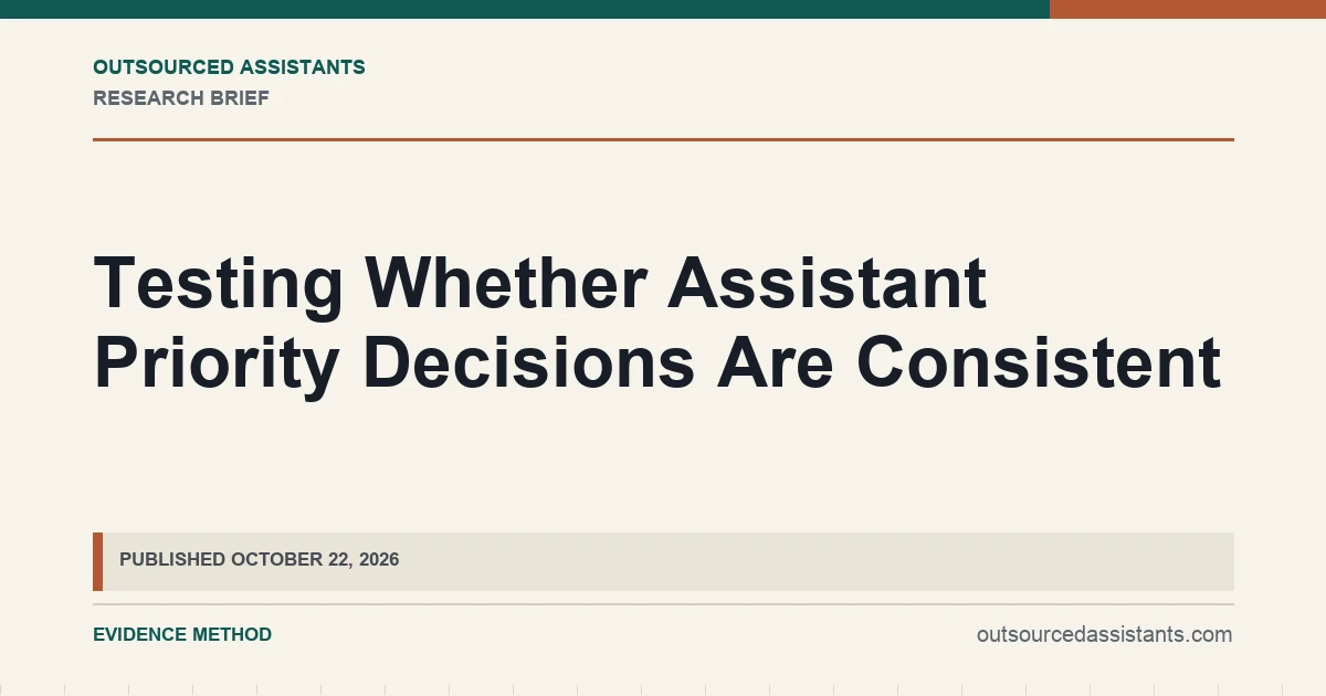 Testing Whether Assistant Priority Decisions Are Consistent research visual