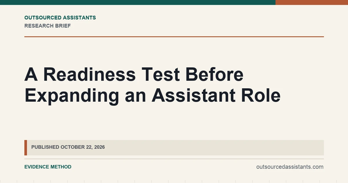 A Readiness Test Before Expanding an Assistant Role research visual